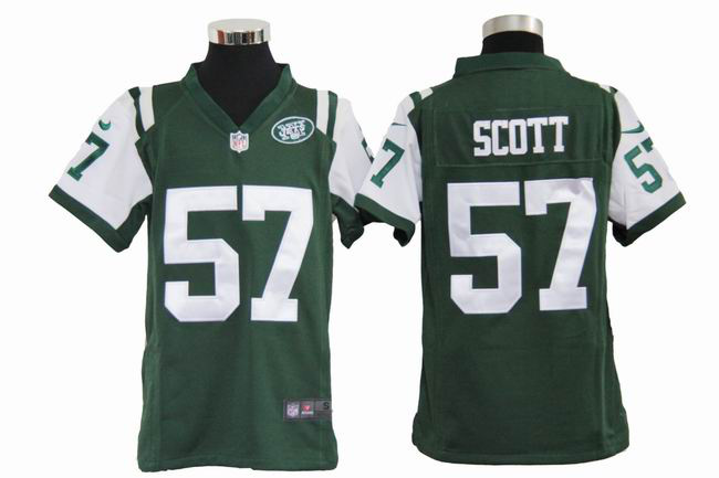 Nike youths Game Jersey New York Jets 57 Bart Scott Green